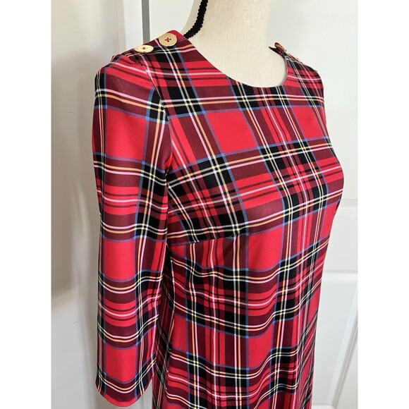 Gretchen Scott Red Plaid Dress Holiday Size XS - Picture 2 of 9